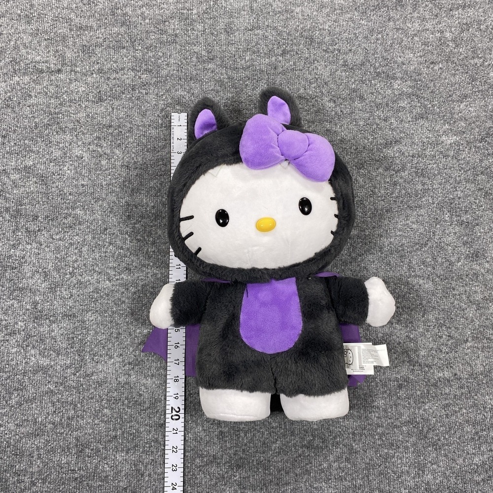 Hello Kitty Vampire Bat Dracula Plush Stuffed Toy Greeter Halloween Purple Bow - Picture 9 of 9